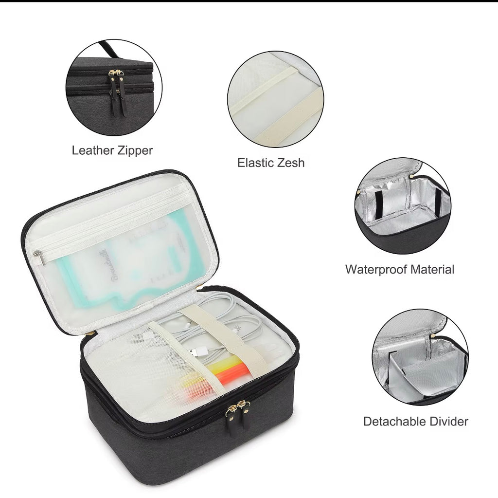 Baby B♡nd Luxe Koeltas voor Babyflesjes – Isolerend & Draagbaar – Grijs of Zwart