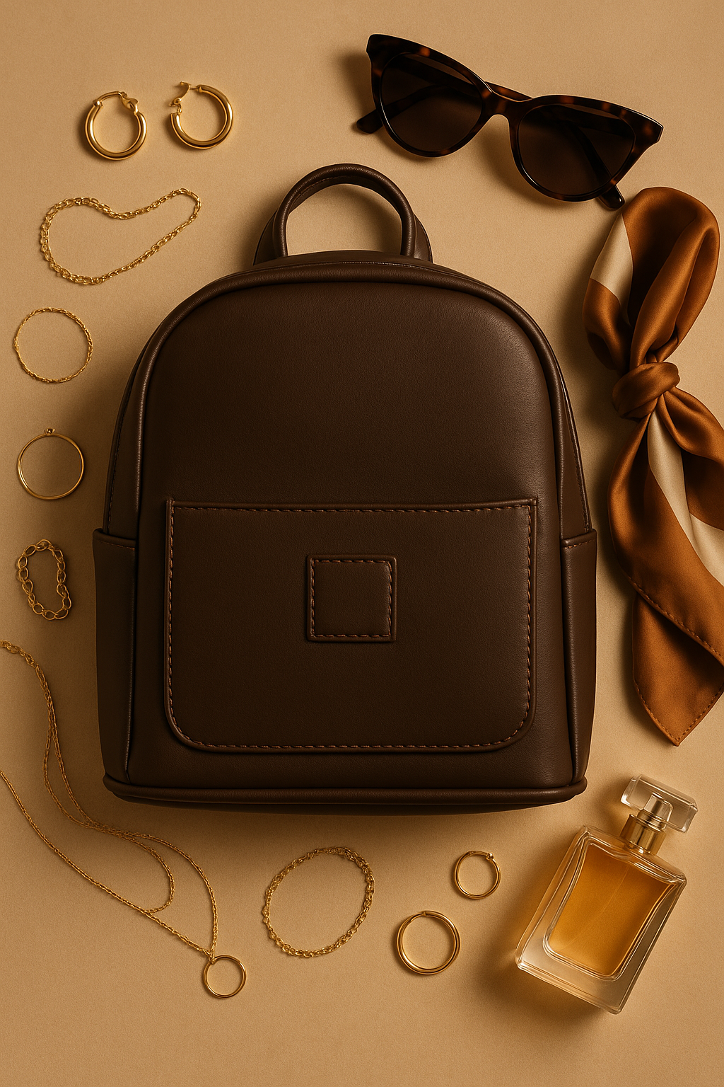 Baby B♡nd Dames Rugzak – Cognac / Chocoladebruin – Vegan Leer