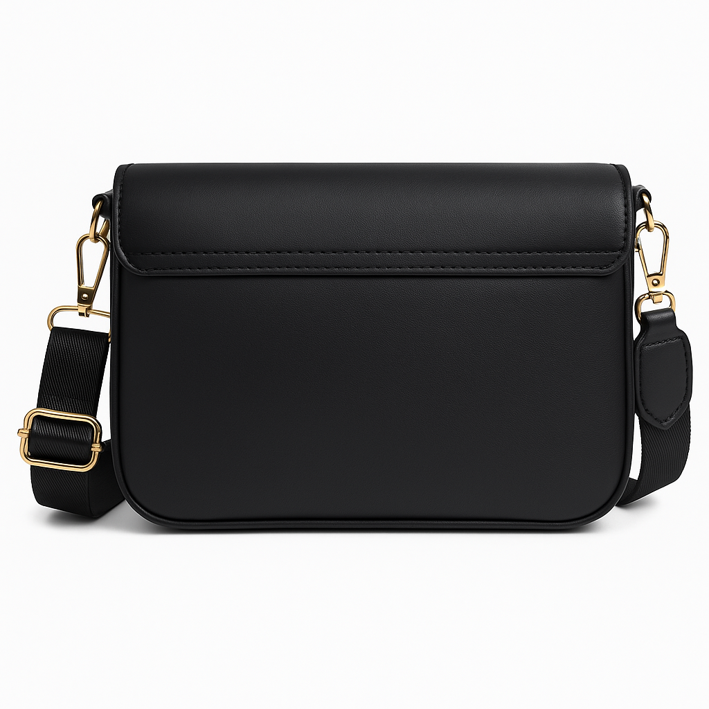 Babybond “Noir” Tas – Elegante Zwarte Schoudertas met Mini Portemonnee