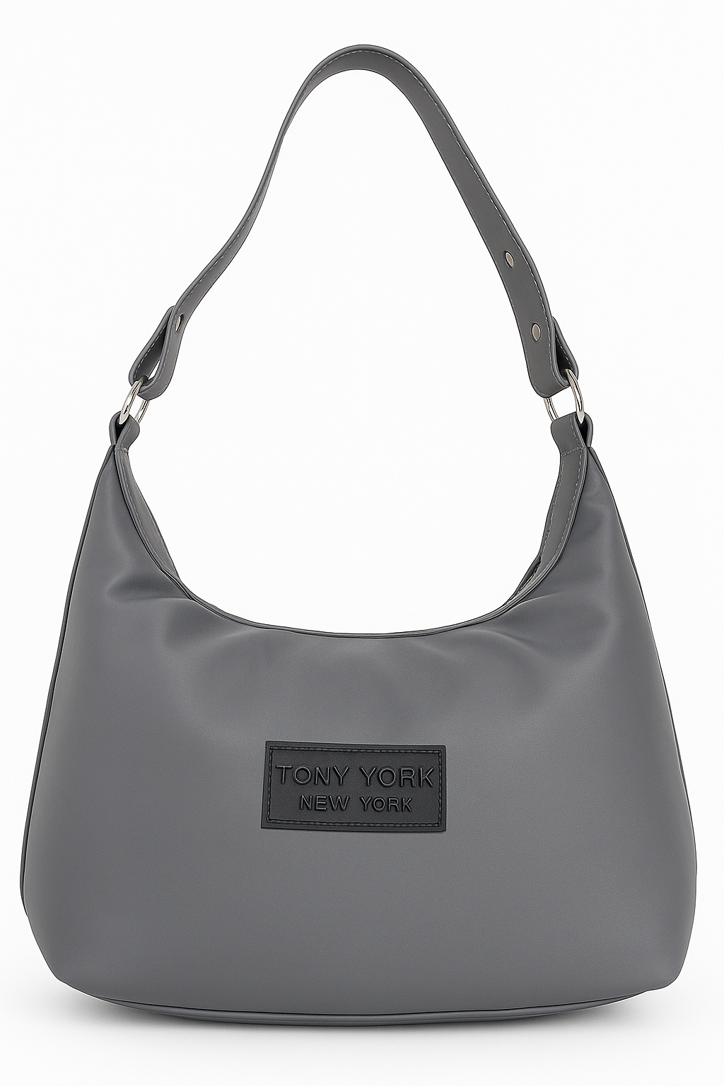 Tony York – Luxe Zwarte Hobo Schoudertas – Dames Handtas met Verstelbare Band – Minimalistisch & Elegant Design