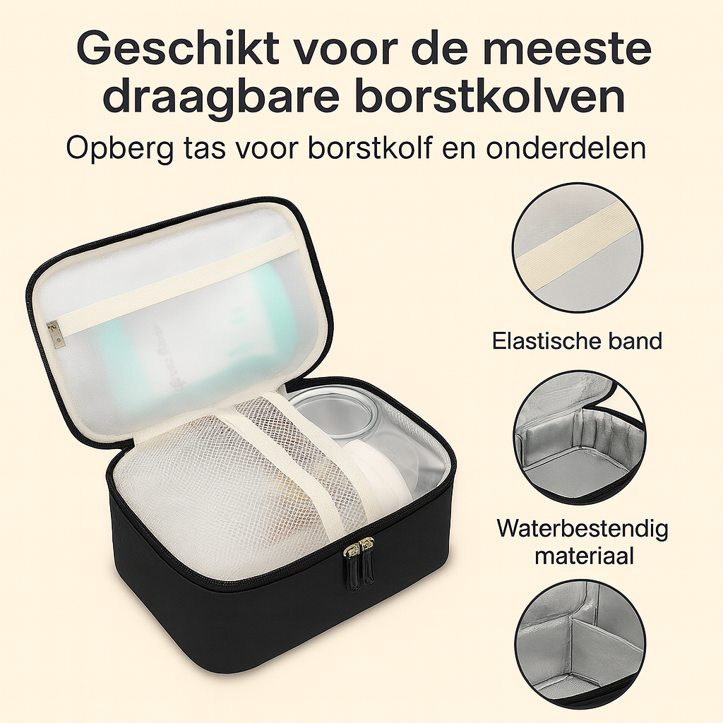 Baby B♡nd Luxe Koeltas voor Babyflesjes – Isolerend & Draagbaar – Grijs of Zwart