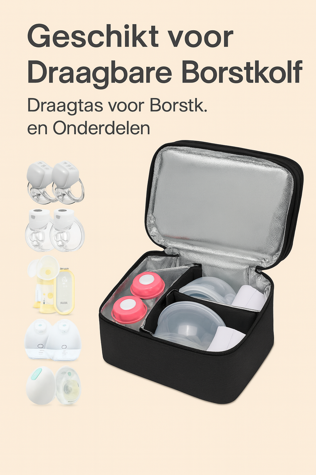 Baby B♡nd Luxe Koeltas voor Babyflesjes – Isolerend & Draagbaar – Grijs of Zwart