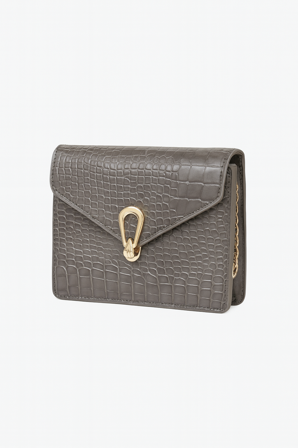 Luxe Croco Schoudertas met Gouden Sluiting – Premium Crossbody
